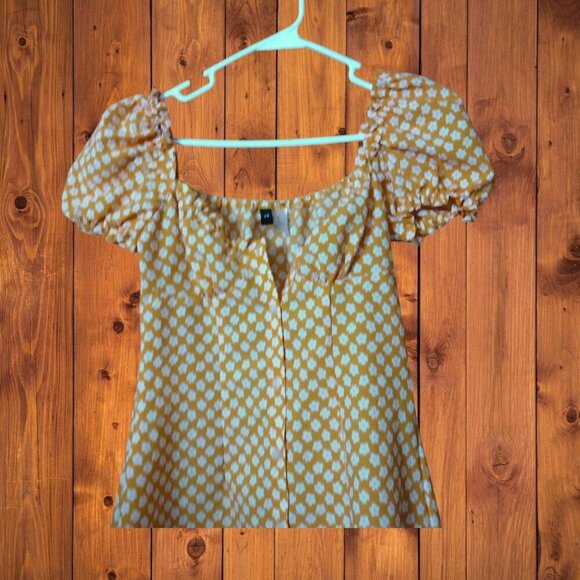 Divided H&M Women's XS Floral Short Puff Sleeve Button Front Mini Dress - Picture 2 of 5